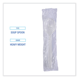 Heavyweight Wrapped Polypropylene Cutlery, Soup Spoon, White, 1,000/Carton
