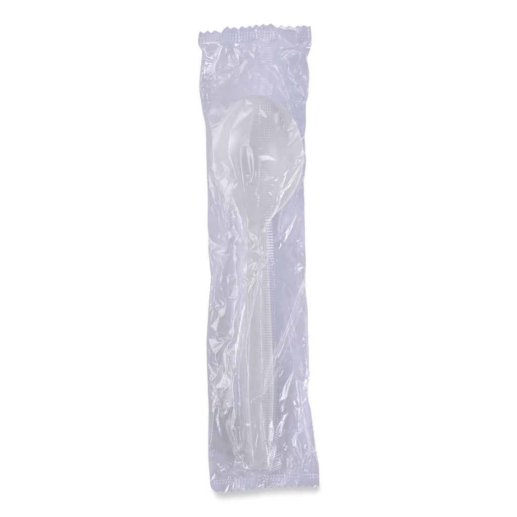 Heavyweight Wrapped Polypropylene Cutlery, Soup Spoon, White, 1,000/Carton