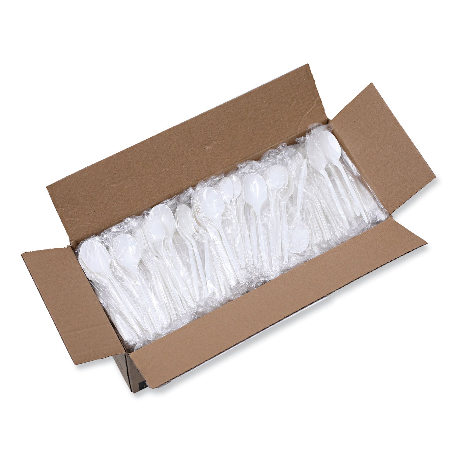 Heavyweight Wrapped Polypropylene Cutlery, Soup Spoon, White, 1,000/Carton