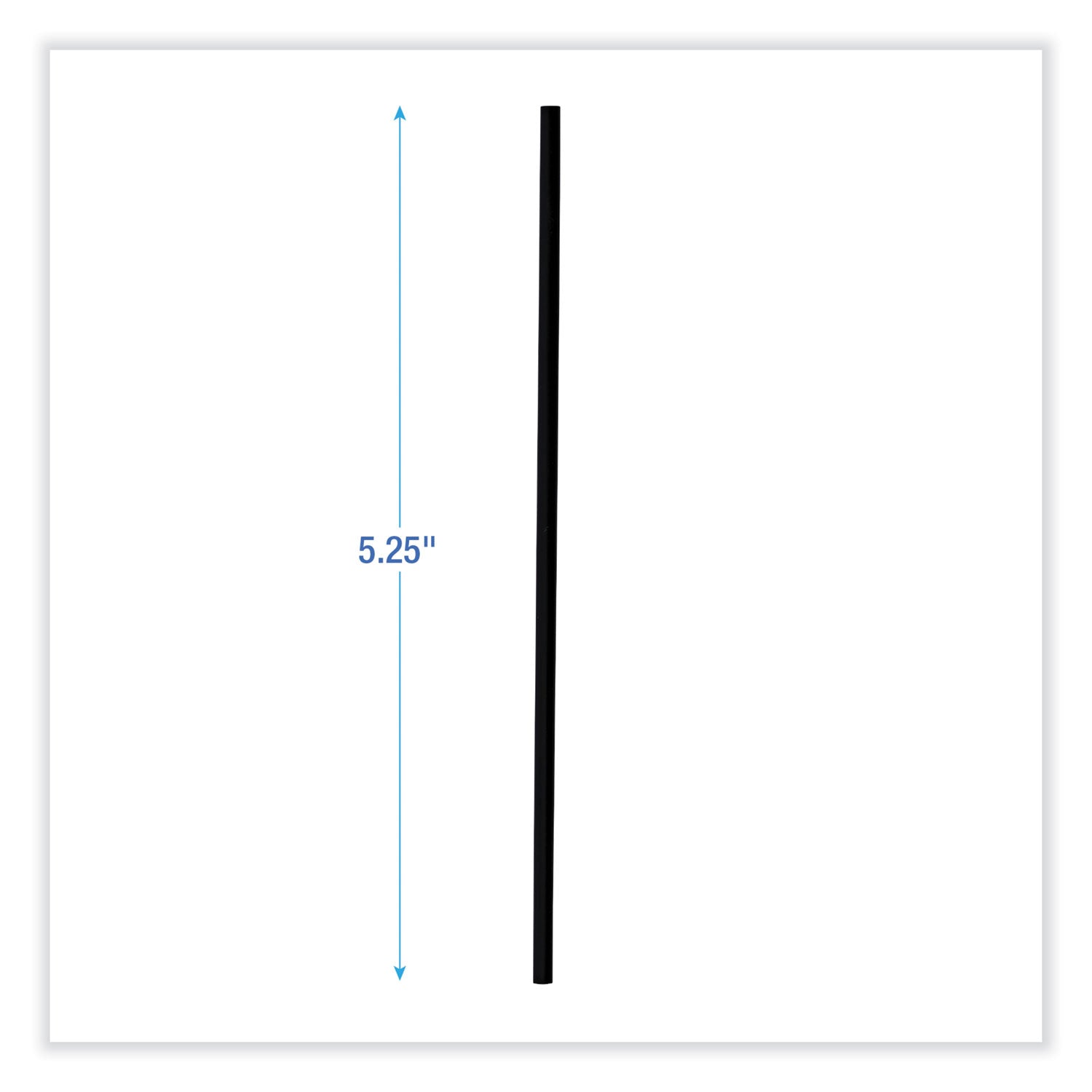 single-tube-stir-straws-525-polypropylene-black-1000-pack-10-packs-carton_bwkstru525b10 - 2