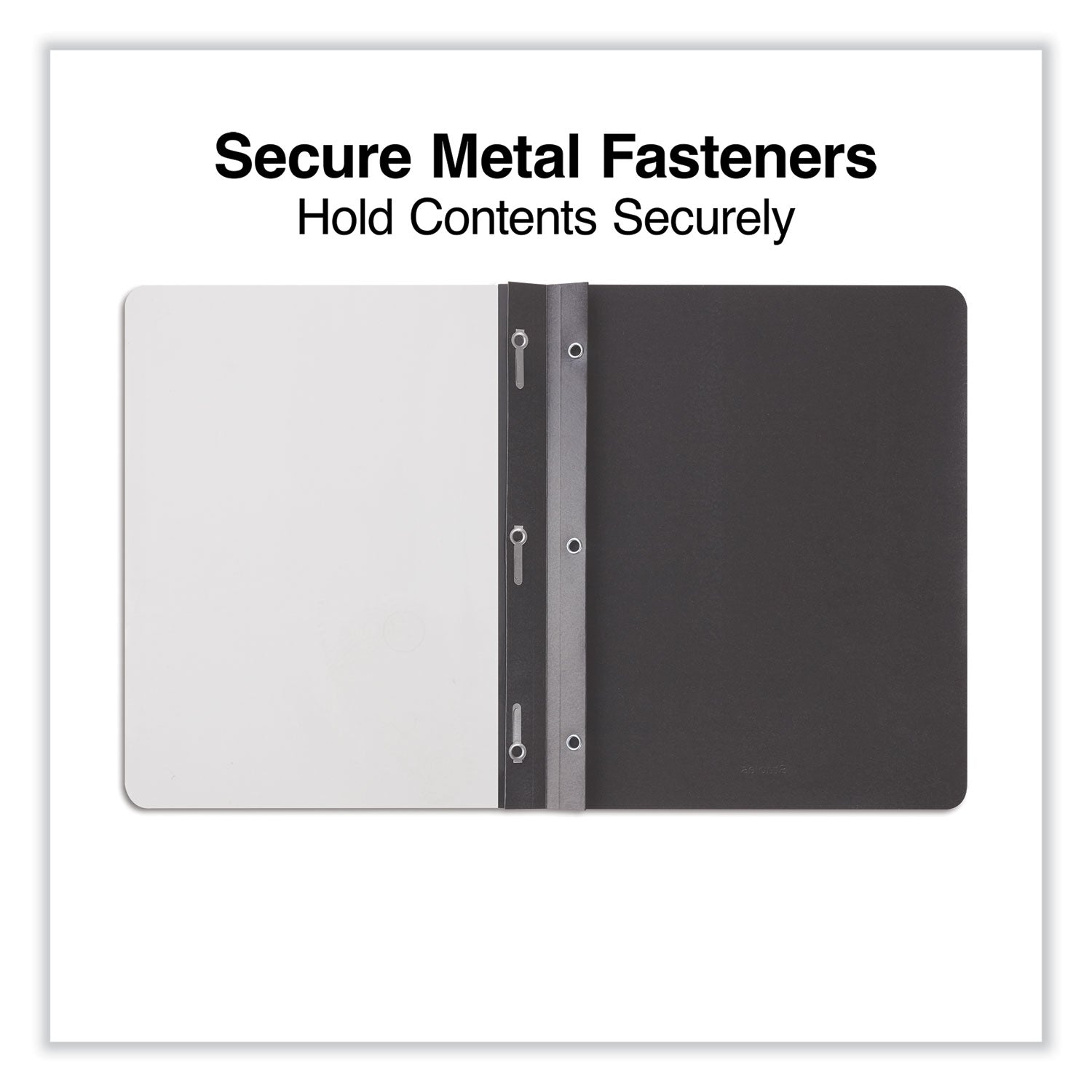 Clear Front Report Cover with Fasteners, Three-Prong Fastener, 0.5" Capacity, 8.5 x 11, Clear/Black, 25/Box