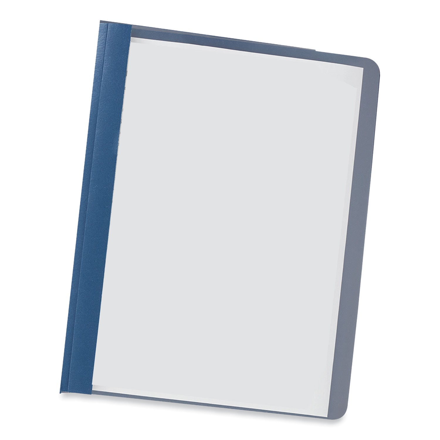 Clear Front Report Covers with Fasteners, Three-Prong Fastener, 0.5" Capacity, 8.5 x 11, Clear/Dark Blue, 25/Box - 