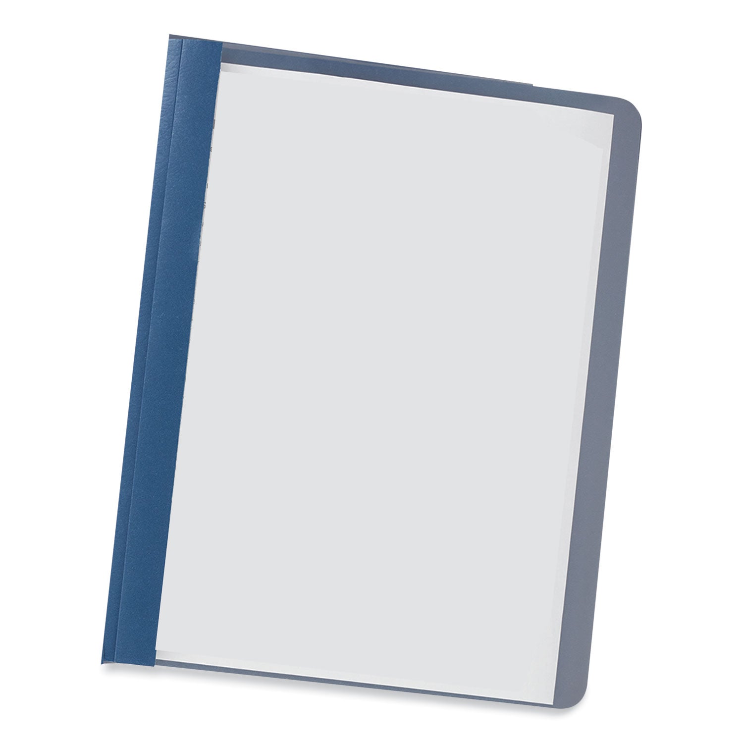 Clear Front Report Cover, Prong Fastener, 0.5" Capacity, 8.5 x 11, Clear/Dark Blue, 25/Box - 