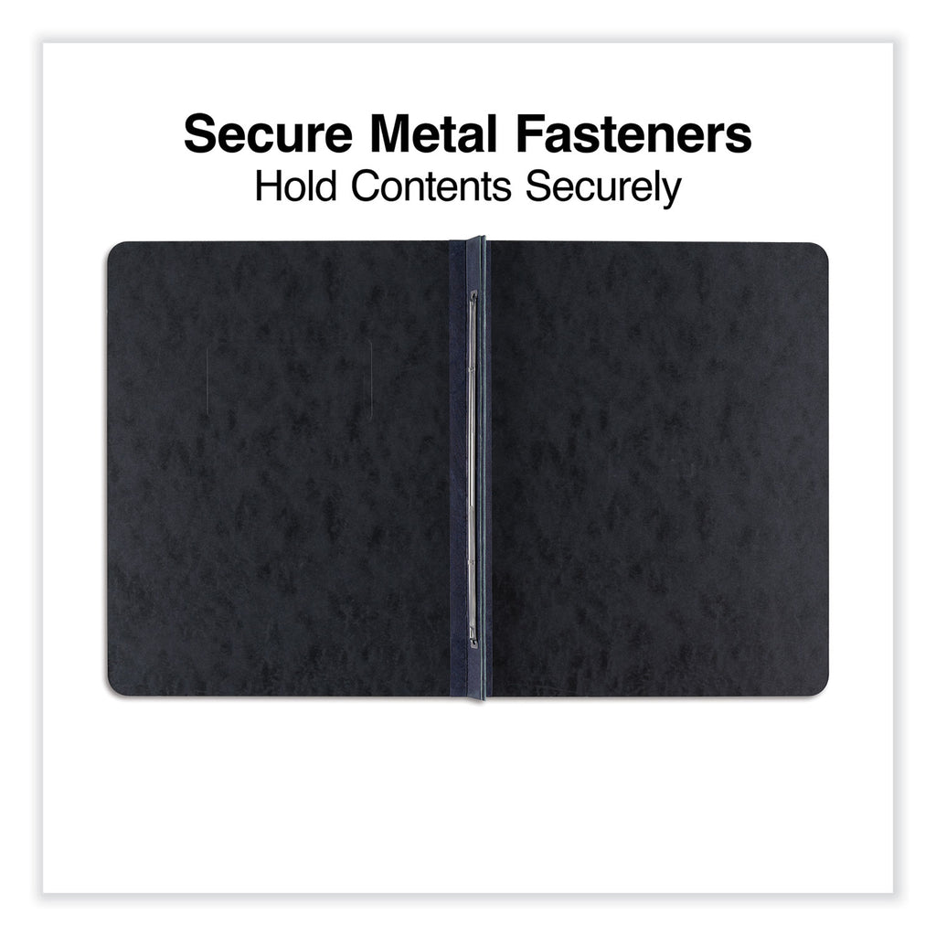 Pressboard Report Cover, Two-Piece Prong Fastener, 3" Capacity, 8.5 x 11, Black/Black - 
