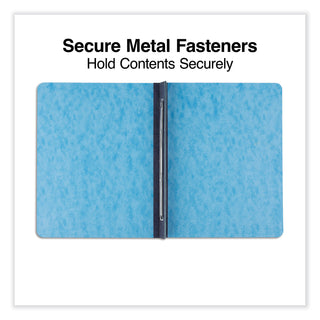 Pressboard Report Cover, Two-Piece Prong Fastener, 3" Capacity, 8.5 x 11, Light Blue/Light Blue - 
