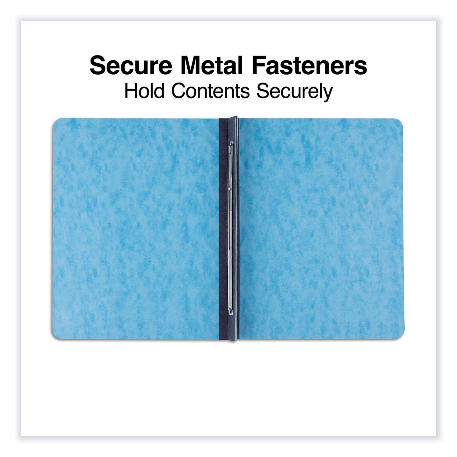 Pressboard Report Cover, Two-Piece Prong Fastener, 3" Capacity, 8.5 x 11, Light Blue/Light Blue - 