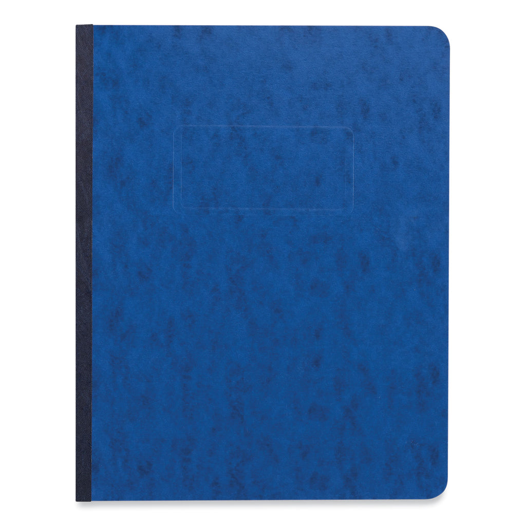 Pressboard Report Cover, Two-Piece Prong Fastener, 3" Capacity, 8.5 x 11, Dark Blue/Dark Blue - 