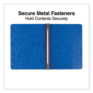 Pressboard Report Cover, Two-Piece Prong Fastener, 3" Capacity, 8.5 x 11, Dark Blue/Dark Blue - 