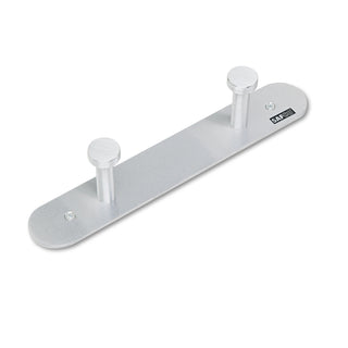 Nail Head Wall Coat Rack, Two Hooks, Metal, 12w x 2.75d x 2h, Satin - 
