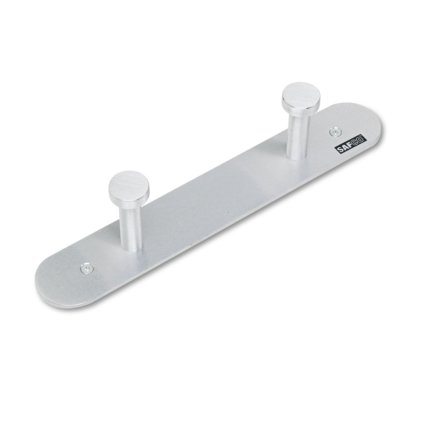Nail Head Wall Coat Rack, Two Hooks, Metal, 12w x 2.75d x 2h, Satin - 