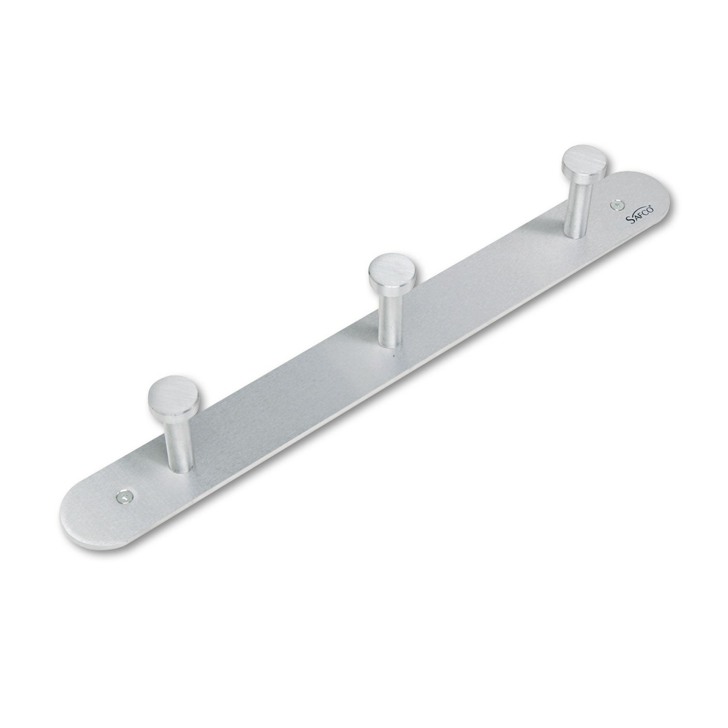 Nail Head Wall Coat Rack, Three Hooks, Metal, 18w x 2.75d x 2h, Satin - 