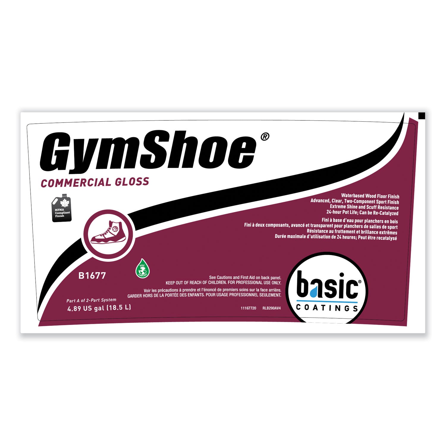 GymShoe Gloss Sport Finish, Mild Scent, 5 gal Pail