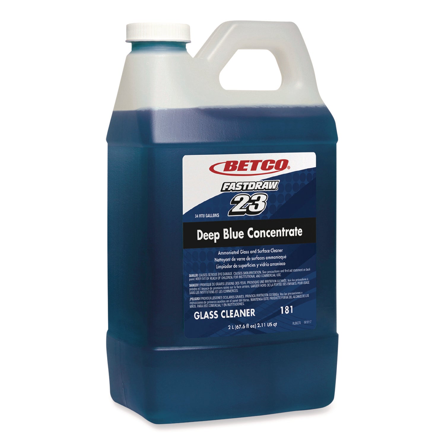 Deep Blue Glass and Surface Cleaner, 2 L Bottle, 4/Carton