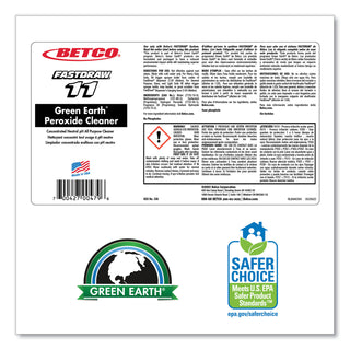 Green Earth Peroxide Cleaner, Fresh Mint Scent, 2 L Bottle, 4/Carton