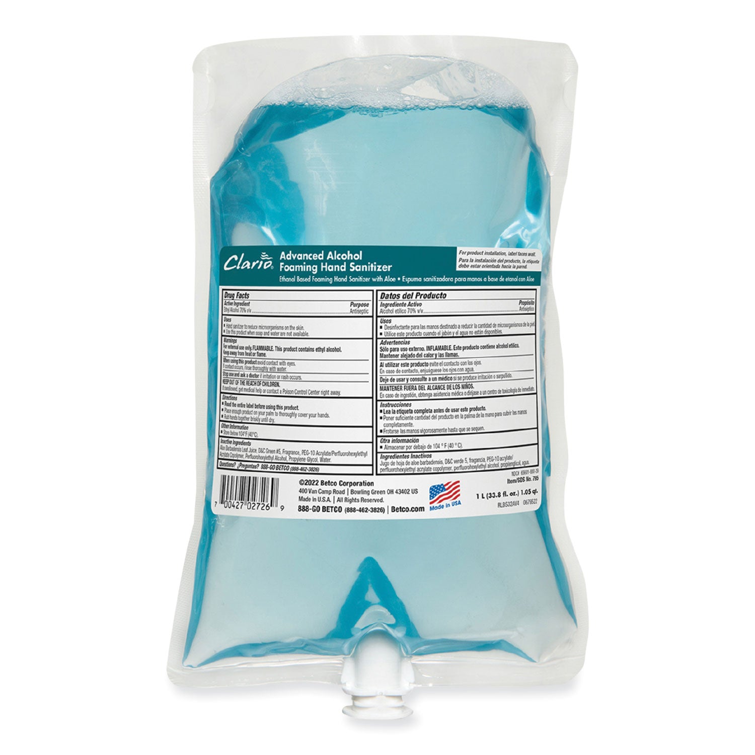 clario-advanced-alcohol-foaming-sanitizer-1000-ml-bag-citrus-6-carton_bet7952900 - 1