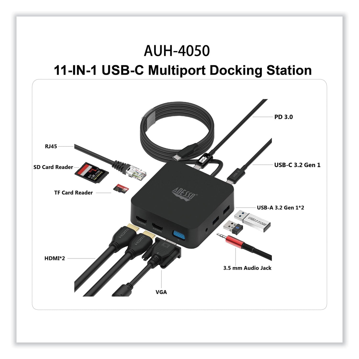 11-in-1-usb-c-multi-port-taa-compliant-docking-station-black_adeauh4050 - 2