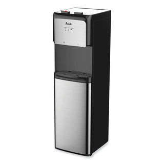Bottom Loading Water Dispenser with UV Light, 3 to 5 gal, 41.25 h, Black/Stainless Steel
