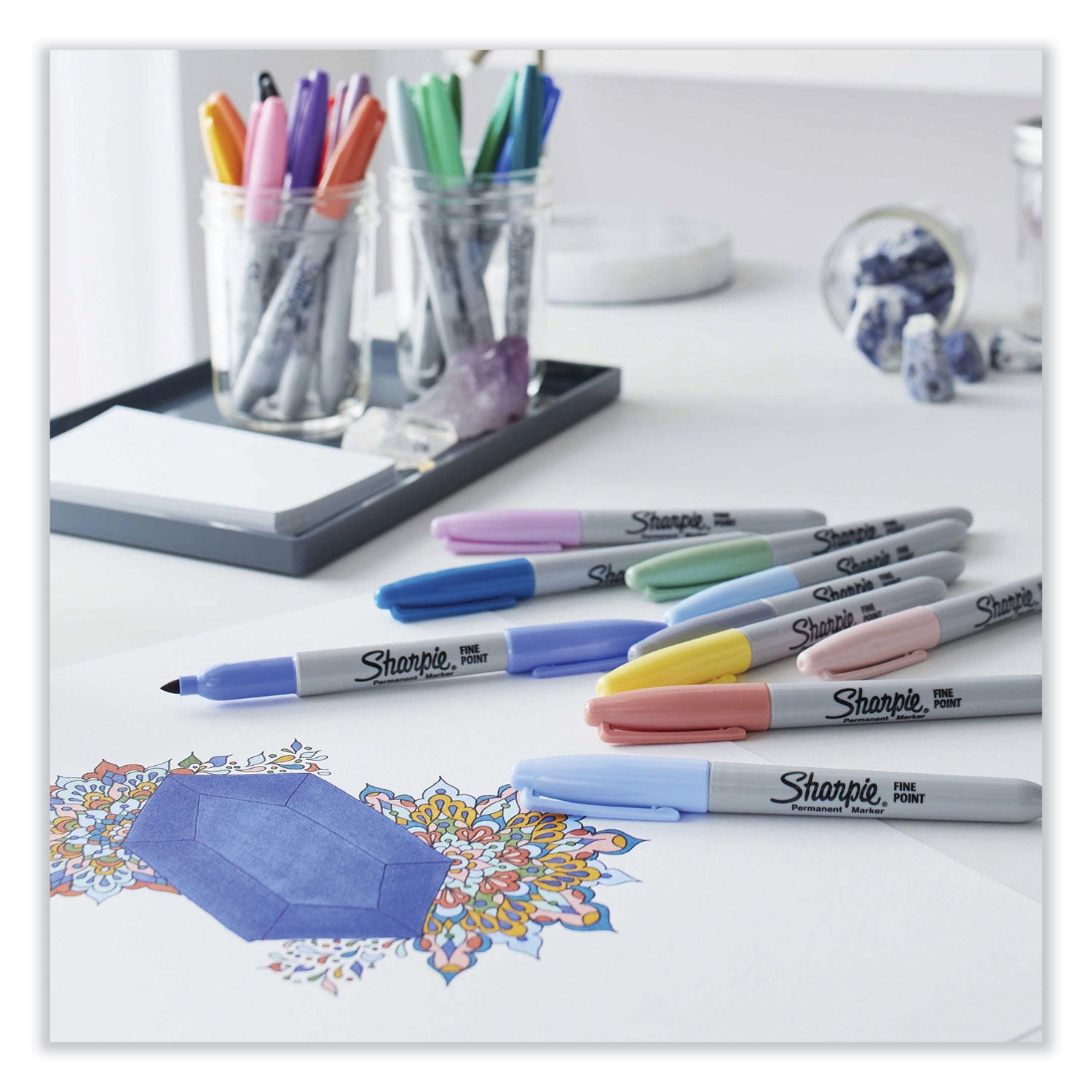 Mystic Gems Markers, Fine Bullet Tip, Assorted, 24/Pack