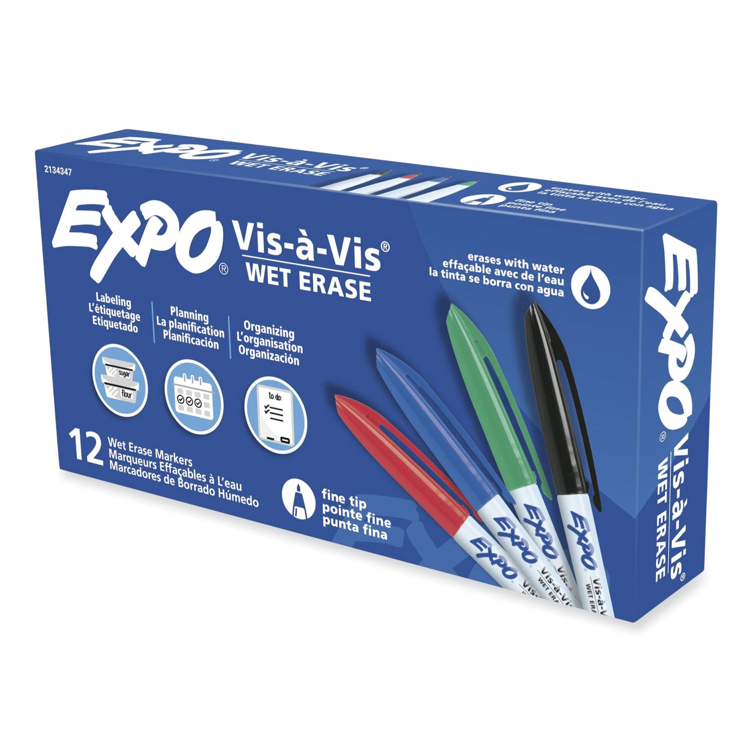 vis-a-vis-wet-erase-marker-fine-bullet-tip-assorted-dozen_san2134347 - 1