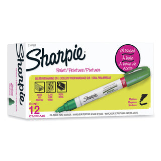 permanent-paint-marker-medium-bullet-tip-green-12-pack_san2107620 - 2