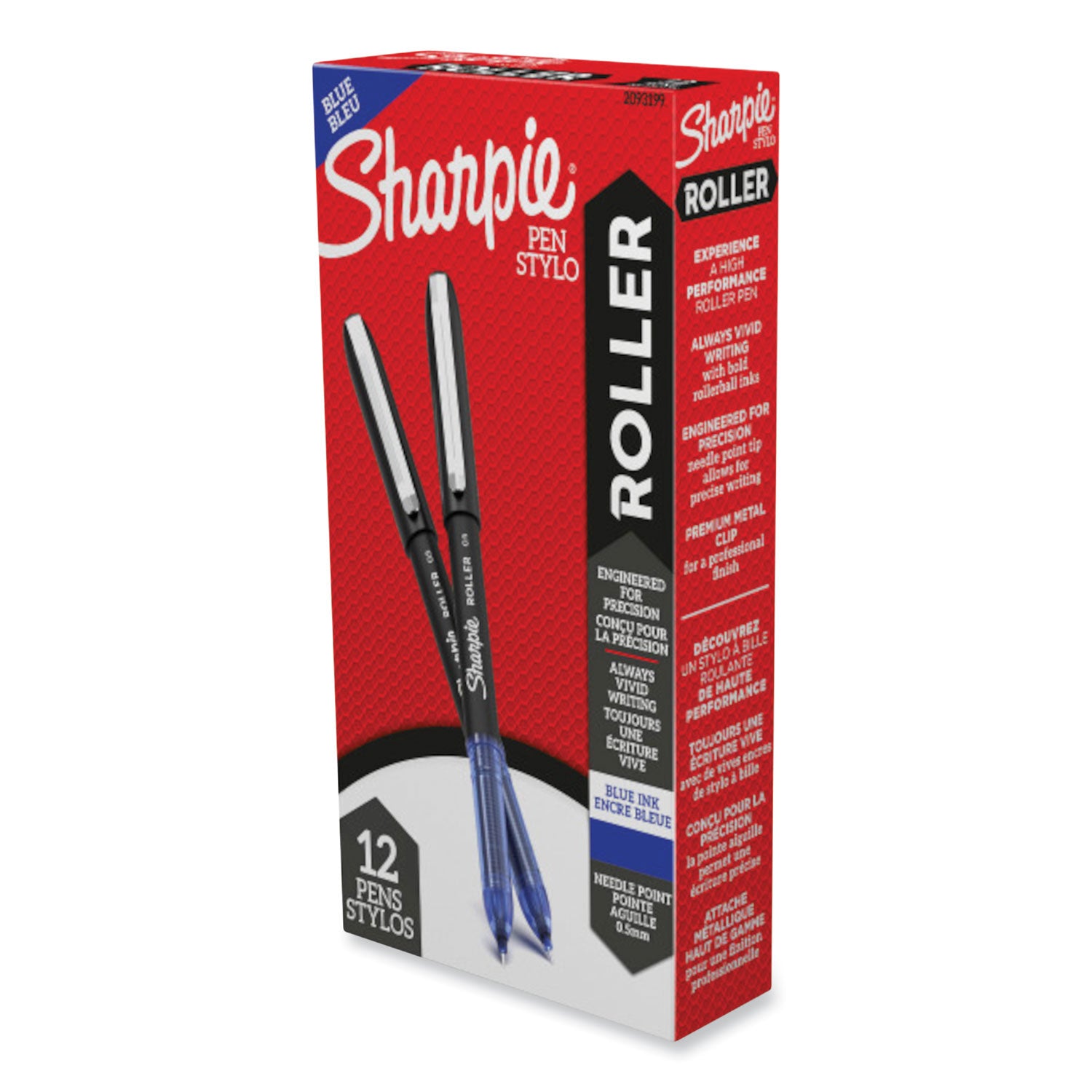professional-design-roller-ball-pen-stick-fine-05-mm-blue-ink-black-blue-barrel-dozen_san2093199 - 1