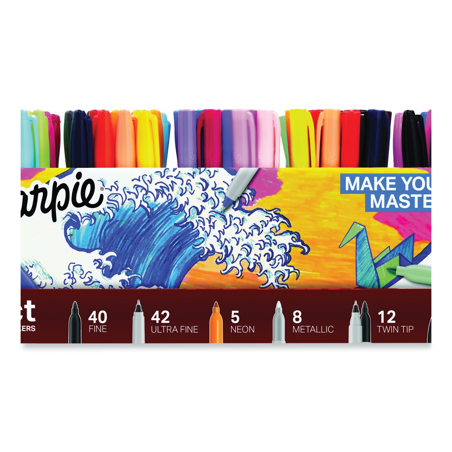 Permanent Markers Ultimate Collection, Assorted Tip Sizes/Types, Assorted Colors, 115/Pack
