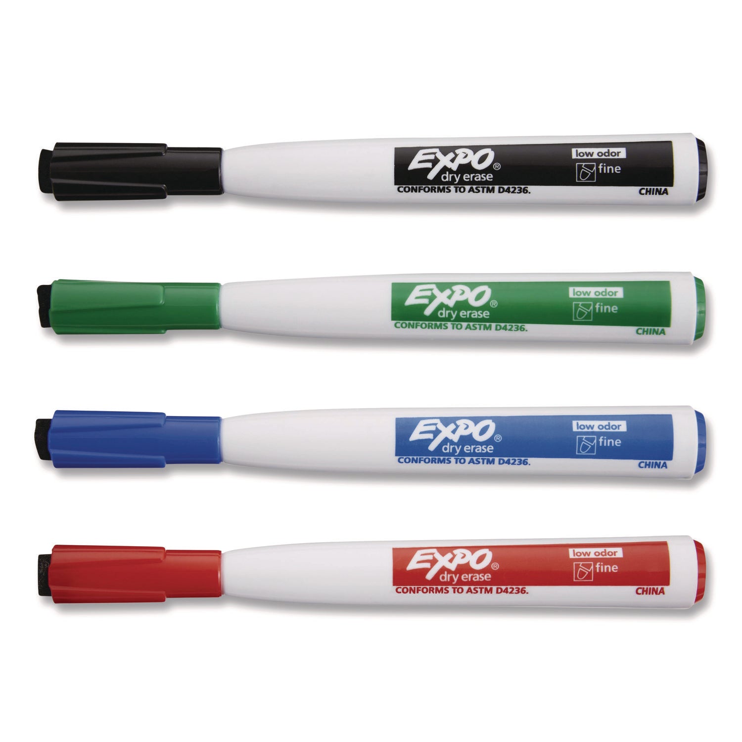 Magnetic Dry Erase Marker, Fine Bullet Tip, Assorted Colors, 4/Pack