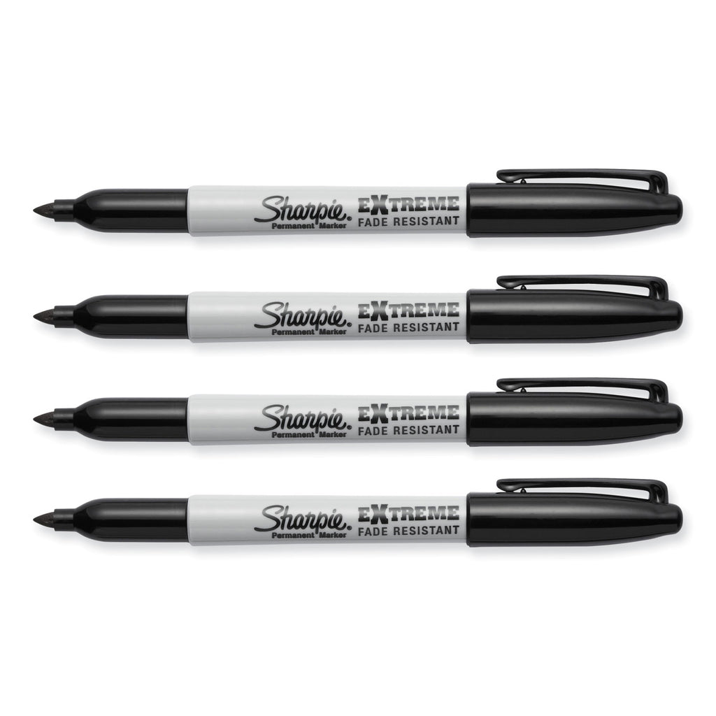 Extreme Marker, Fine Bullet Tip, Black, 4/Pack