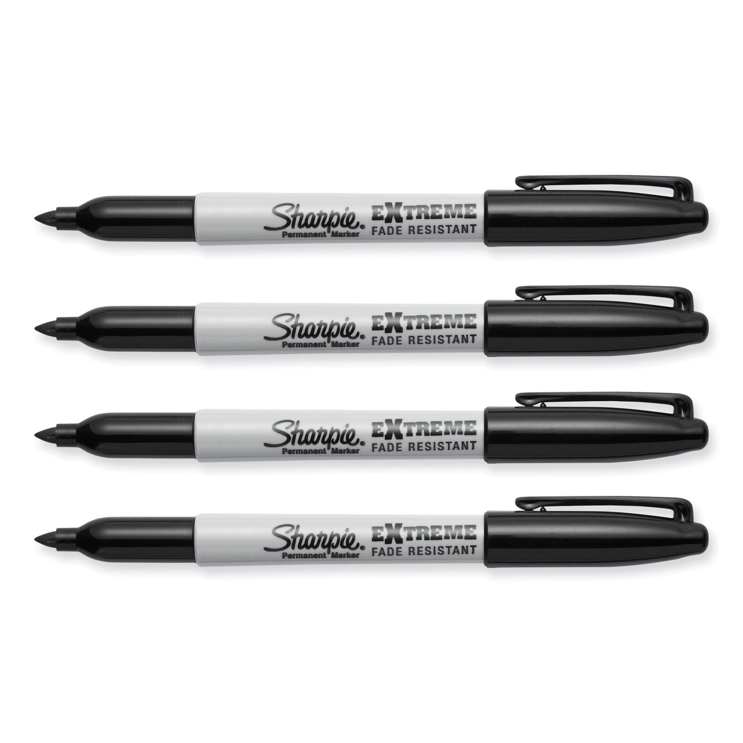 Extreme Marker, Fine Bullet Tip, Black, 4/Pack
