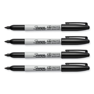 Extreme Marker, Fine Bullet Tip, Black, 4/Pack
