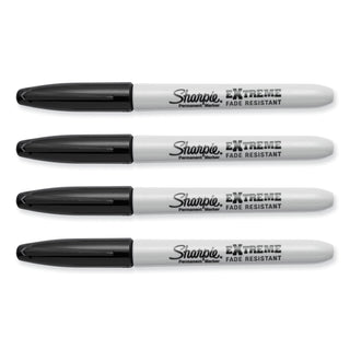 Extreme Marker, Fine Bullet Tip, Black, 4/Pack