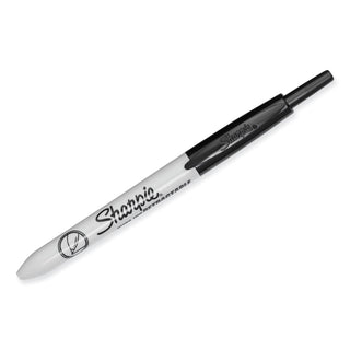 Retractable Permanent Marker, Extra-Fine Needle Tip, Black, 3/pack