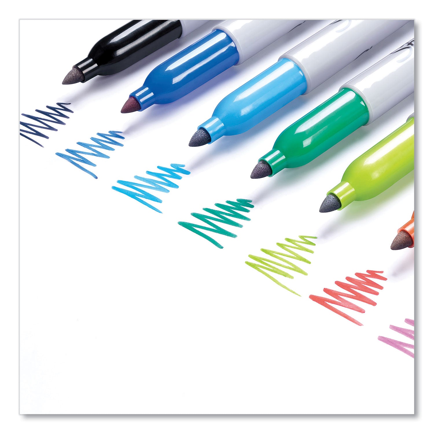 Fine Tip Permanent Marker, Fine Bullet Tip, Assorted Colors, 24/Set - 