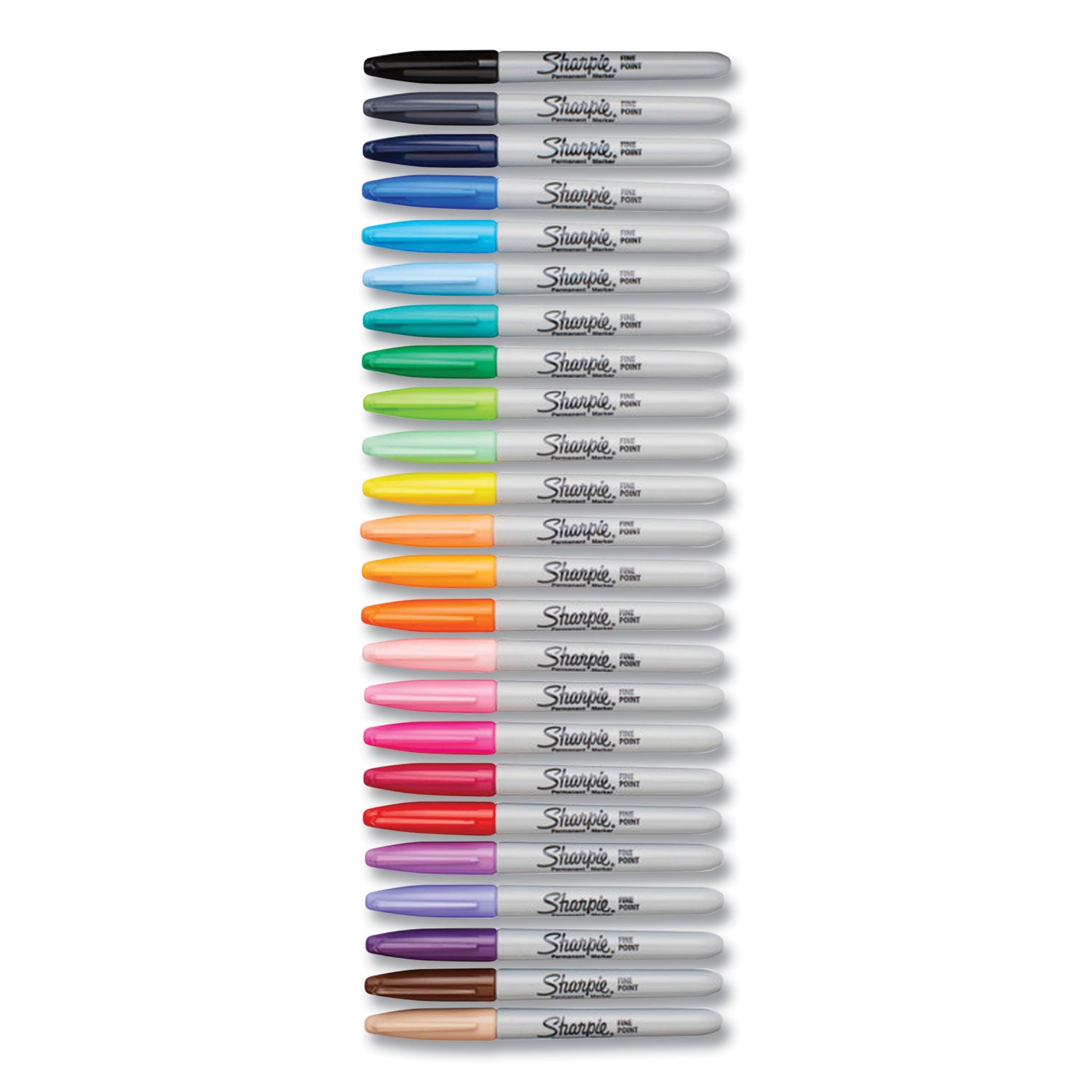 Fine Tip Permanent Marker, Fine Bullet Tip, Assorted Colors, 24/Set - 