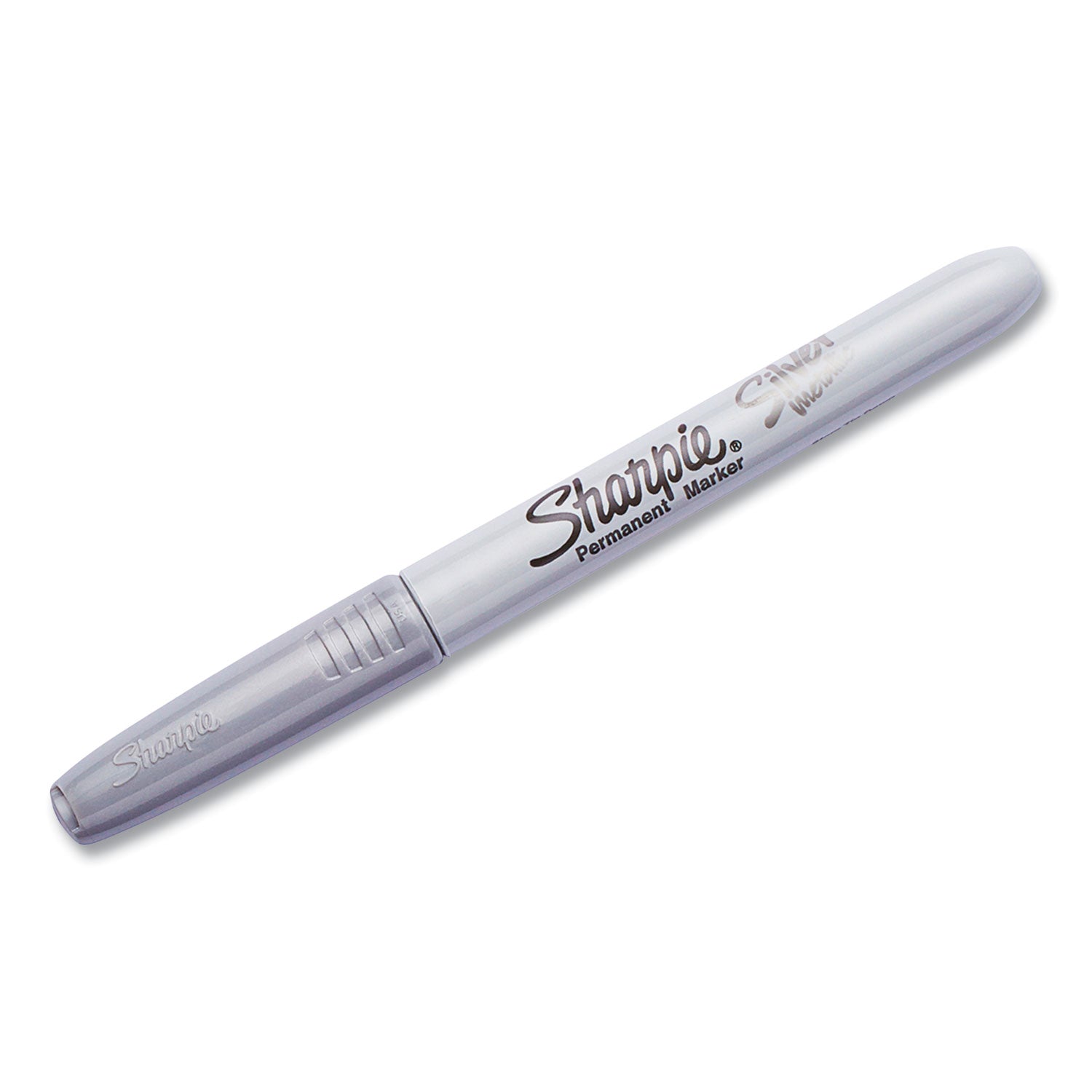 Metallic Fine Point Permanent Markers, Fine Bullet Tip, Metallic Silver, Dozen