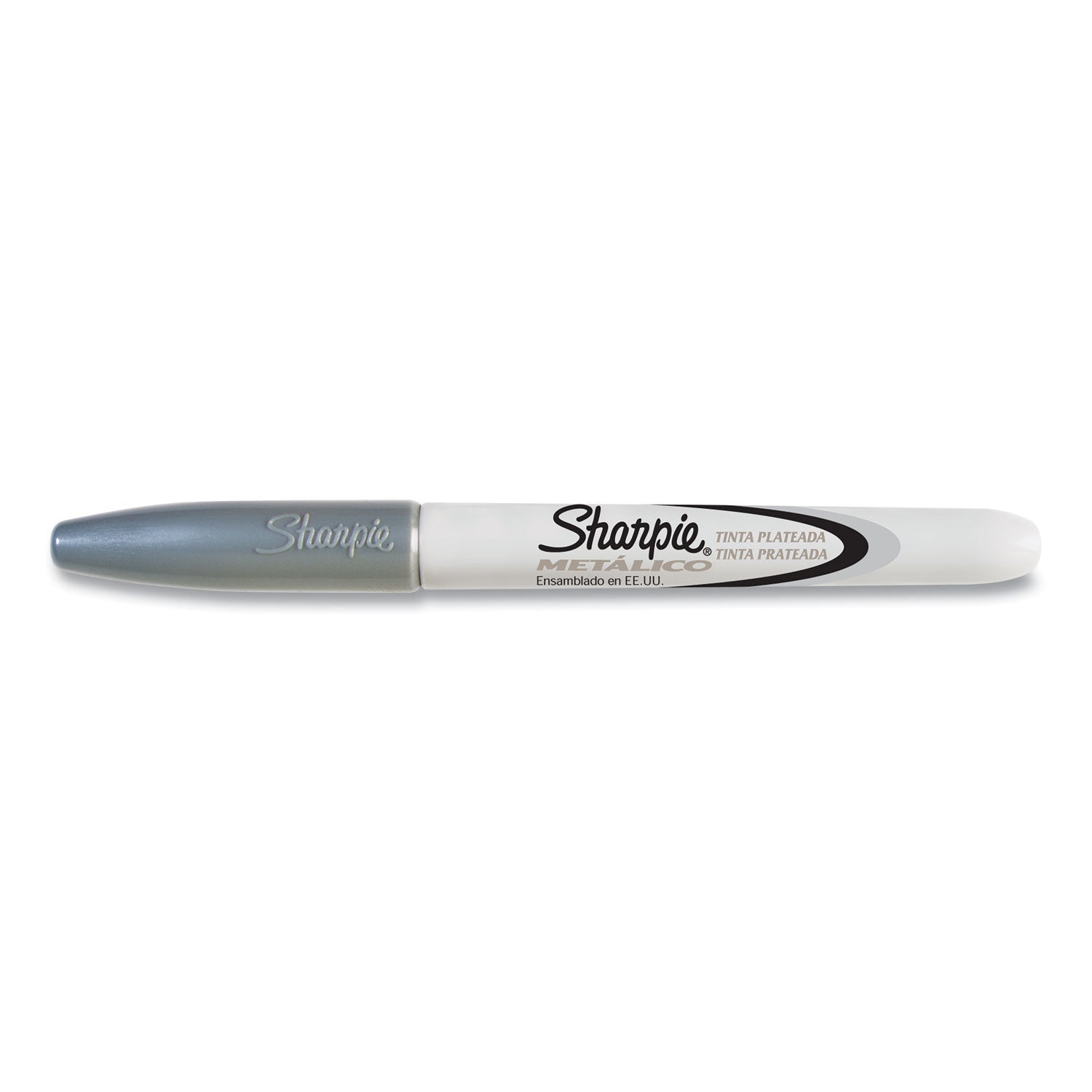Metallic Fine Point Permanent Markers, Fine Bullet Tip, Metallic Silver, Dozen