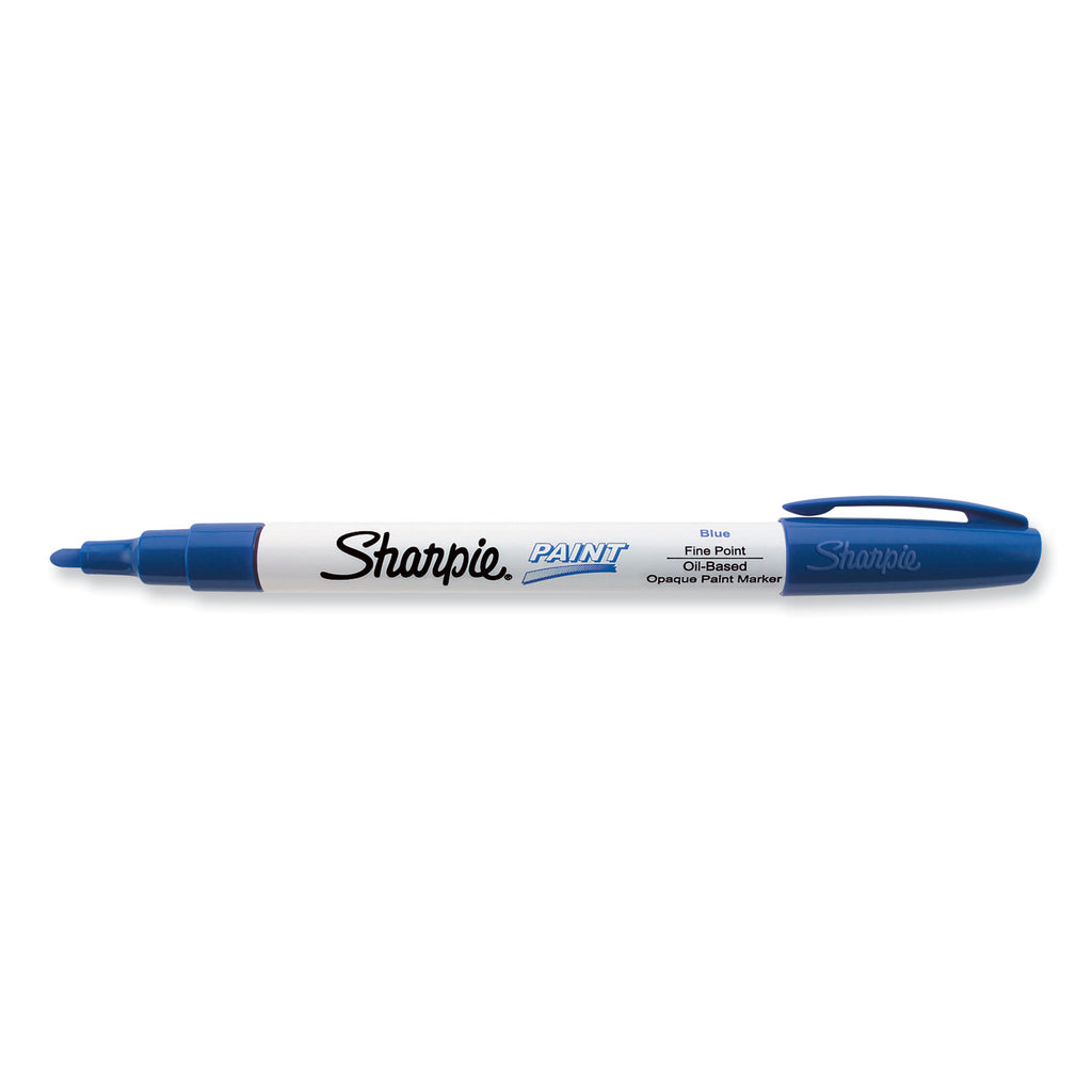 Permanent Paint Marker, Fine Bullet Tip, Blue - 