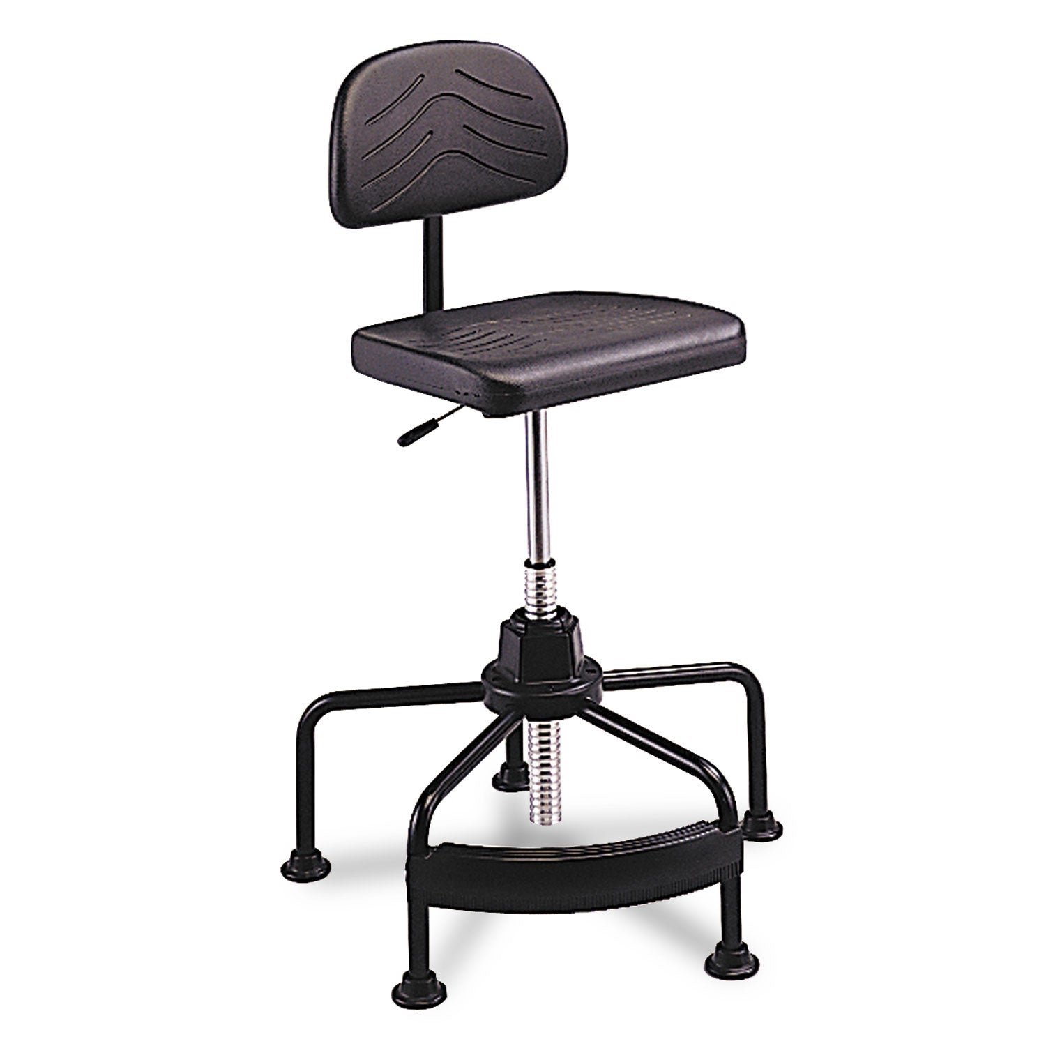 Task Master Economy Industrial Chair, Supports Up to 250 lb, 17" to 35" Seat Height, Black - 