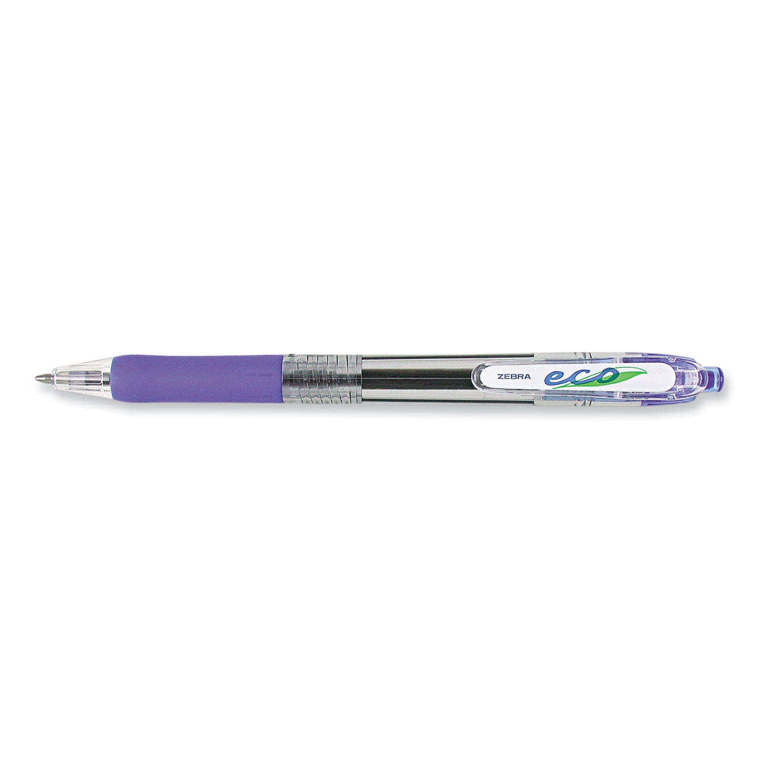 ECO Jimnie Clip Ballpoint Pen, Retractable, Medium 1 mm, Blue Ink, Clear/Blue Barrel, 12/Pack - 