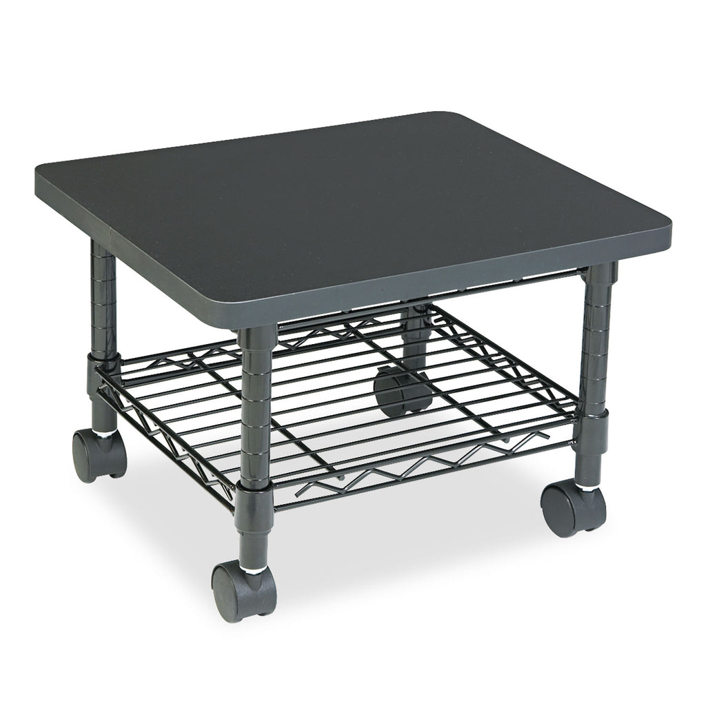Underdesk Printer/Fax Stand, Engineered Wood, 2 Shelves, 19" x 16" x 13.5", Black - 