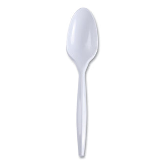 Mediumweight Wrapped Polypropylene Cutlery, Teaspoon, White, 1,000/Carton - 