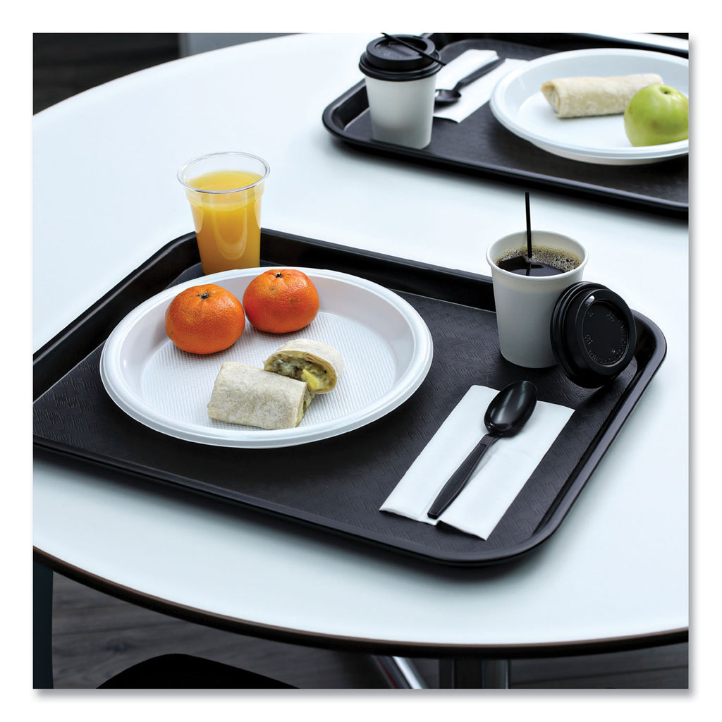 Heavyweight Wrapped Polypropylene Cutlery, Teaspoon, Black, 1,000/Carton
