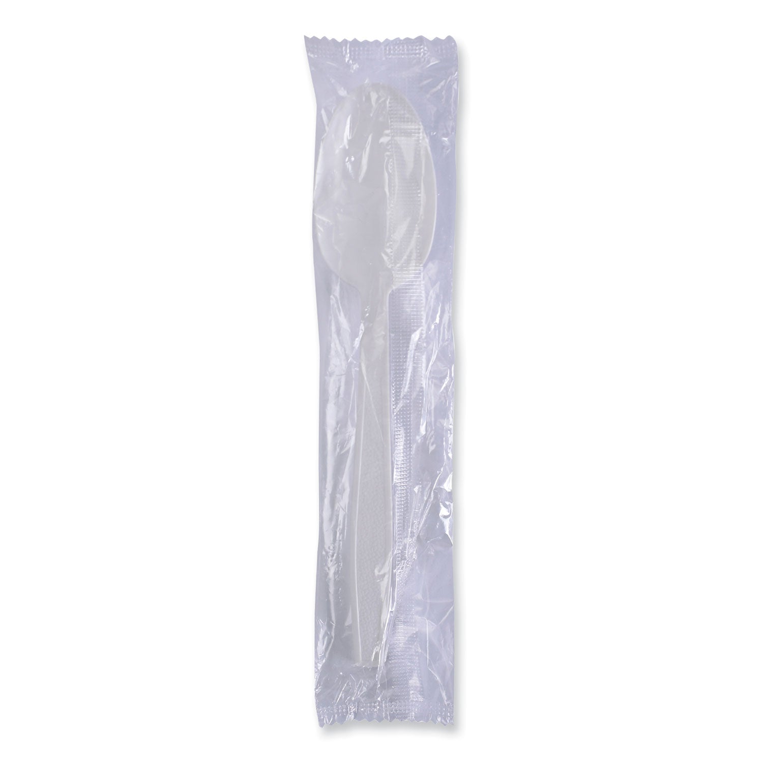 Heavyweight Wrapped Polypropylene Cutlery, Teaspoon, White, 1,000/Carton