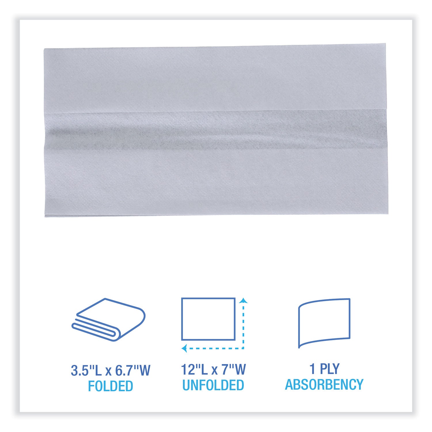 Tallfold Dispenser Napkin, 12" x 7", White, 500/Pack, 20 Packs/Carton