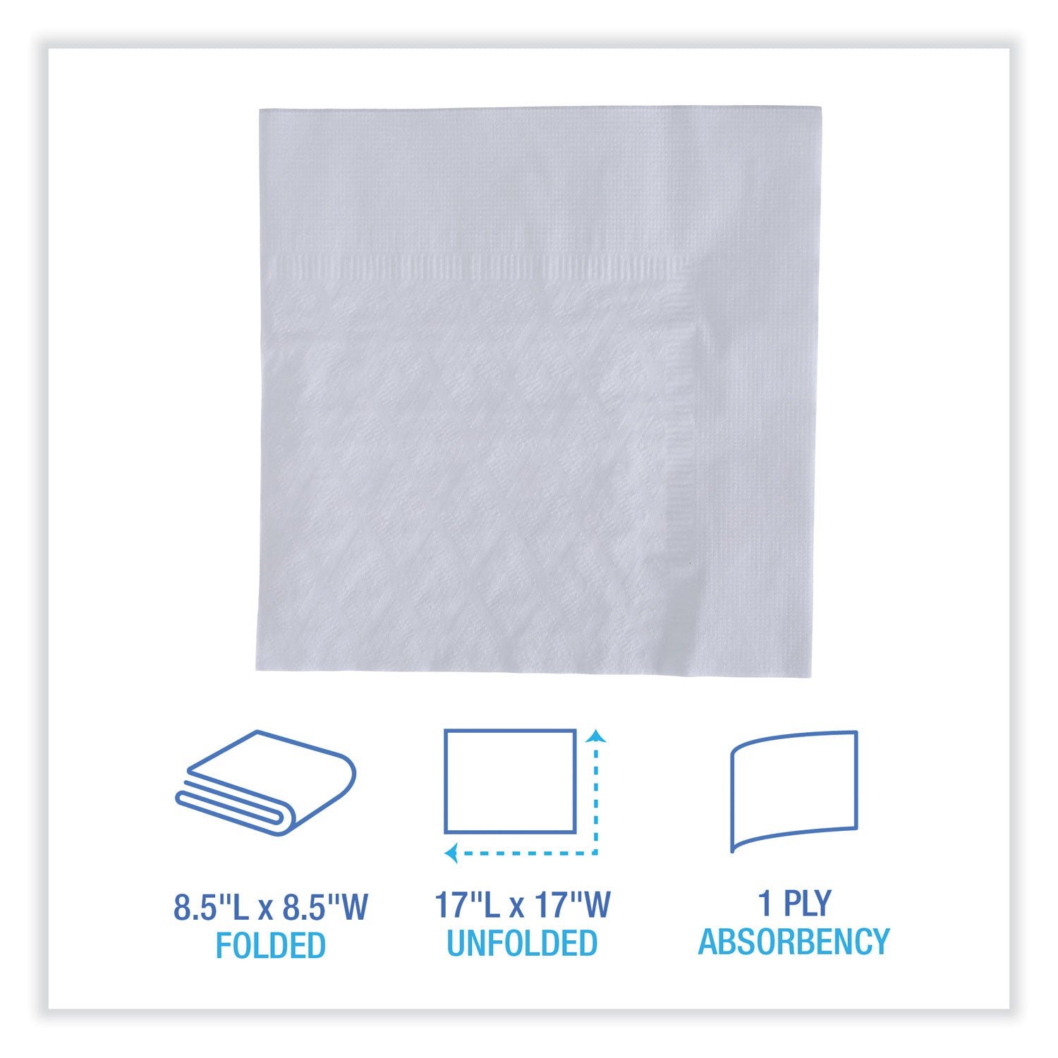 dinner-napkin-1-ply-17-x-17-white-250-pack-12-packs-carton_bwk8307w - 2