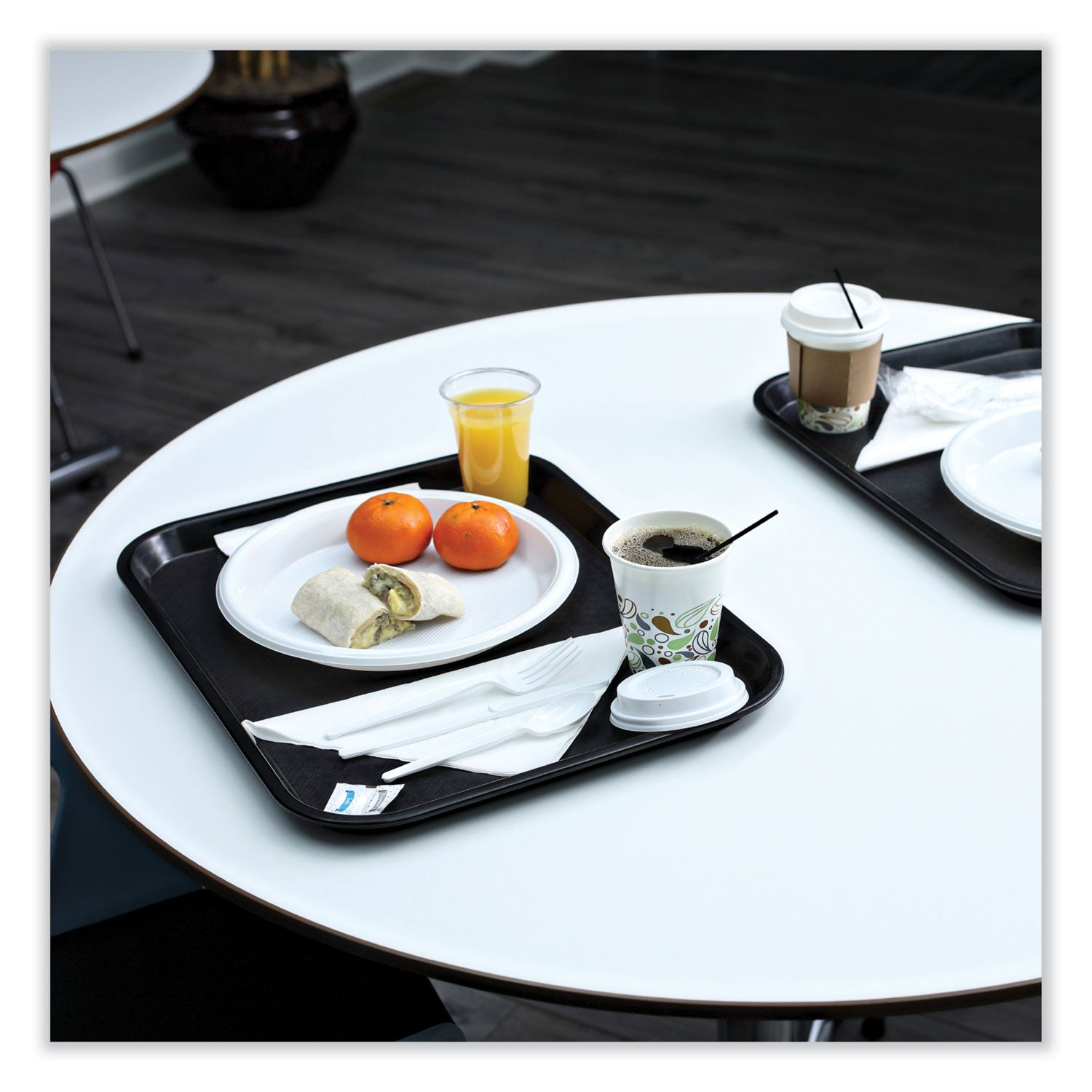 Deerfield Hot Cup Lids, Fits 10 oz to 20 oz Cups, White, Plastic, 50/Pack, 20 Packs/Carton