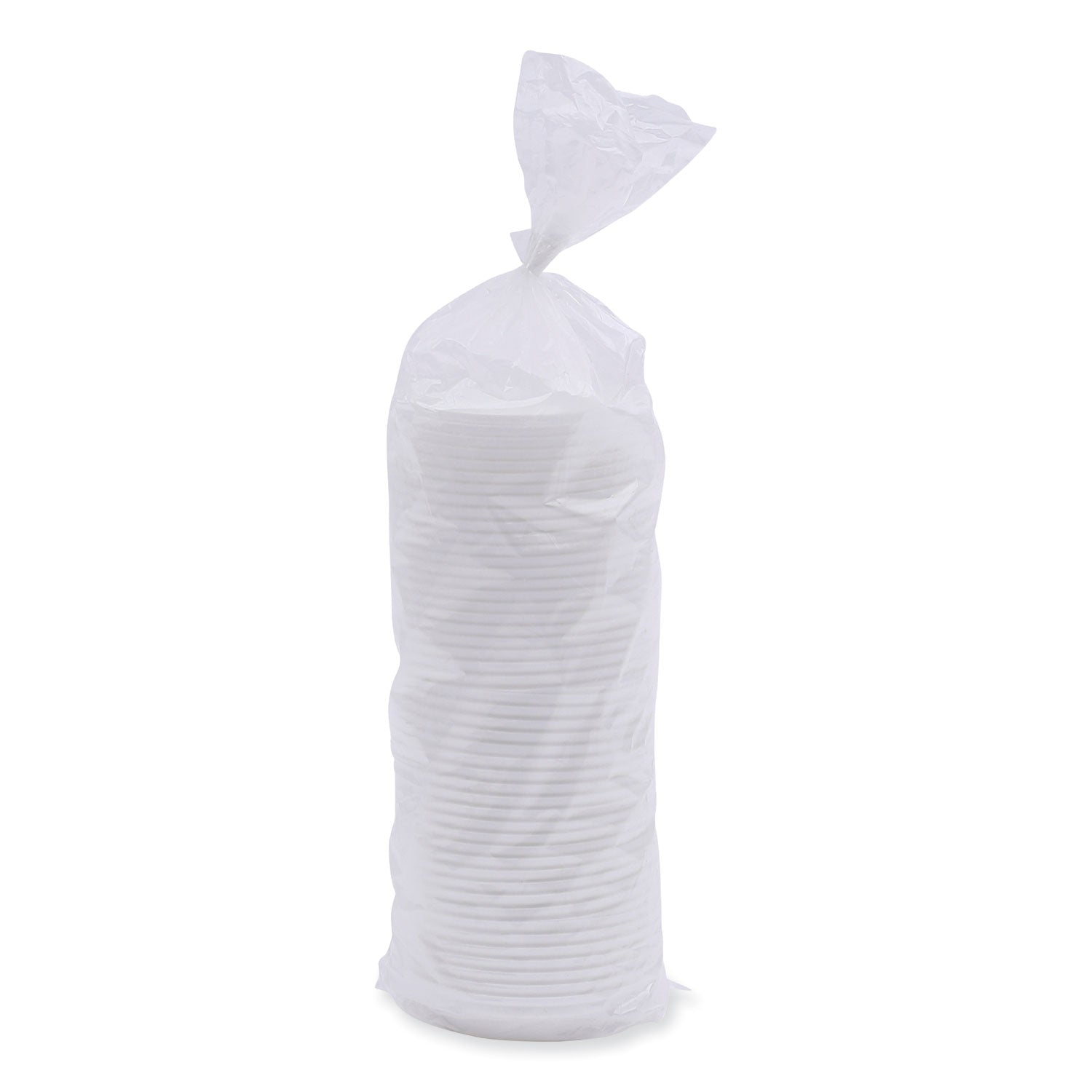 Deerfield Hot Cup Lids, Fits 10 oz to 20 oz Cups, White, Plastic, 50/Pack, 20 Packs/Carton