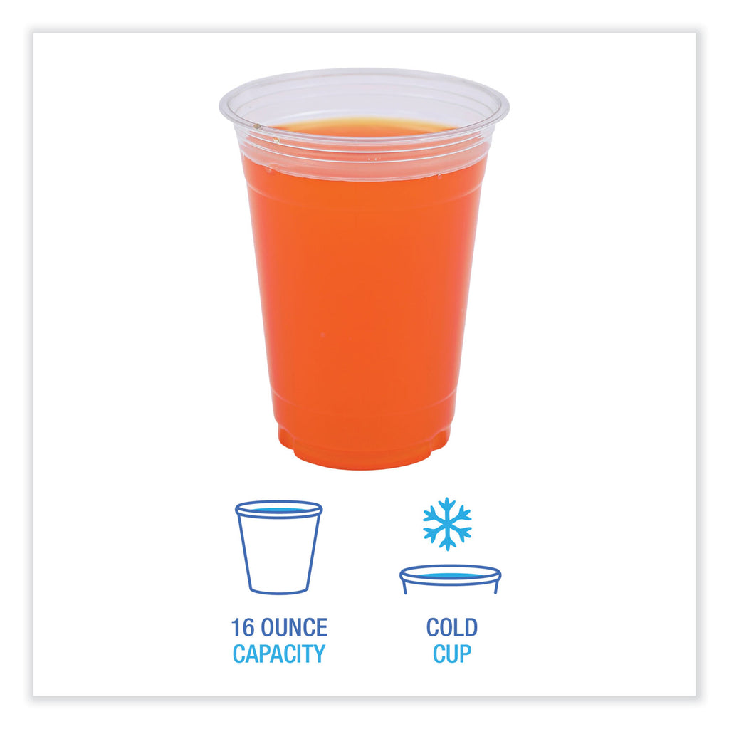 Clear Plastic Cold Cups, 16 oz, PET, 50 Cups/Sleeve, 20 Sleeves/Carton