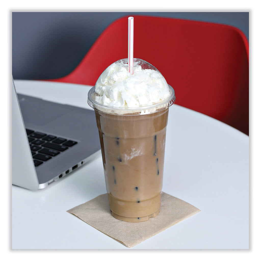 PET Cold Cup Dome Lids, Fits 12 oz Squat and 14 to 24 oz Plastic Cups, Clear, 100 Lids/Sleeve, 10 Sleeves/Carton
