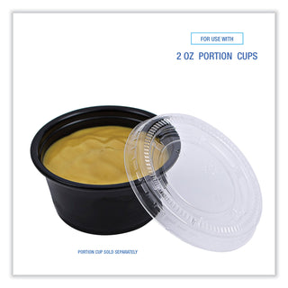Souffle/Portion Cup Lids, Fits 1.5 oz and 2 oz Portion Cups, Clear, 2,500/Carton